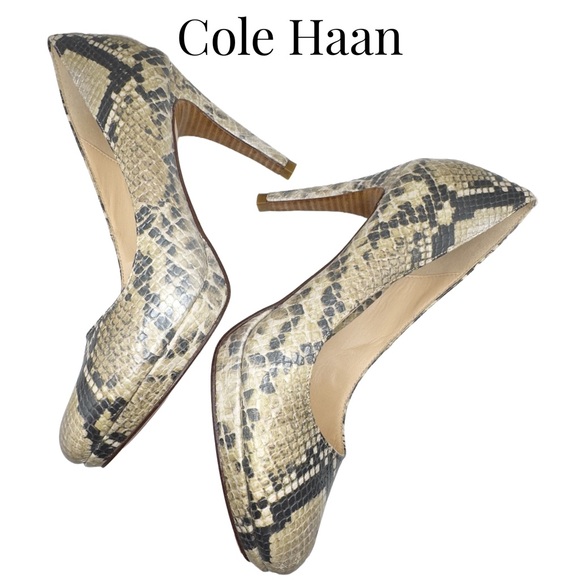 Cole Haan • Chelsea Platform Heels • Python • 7 US • EUC • Dust Bag + Heel Tips - Picture 6 of 16